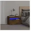 Image de Table de chevet avec lumières LED Chêne fumé 60x35x40 cm3152826