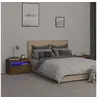 Image de Tables de chevet 2 pcs et lumières LED Chêne fumé 60x35x40 cm