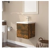 Image de Meuble lavabo avec bassin intégré Chêne fumé Bois d ingénierie
