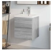 Image de Meuble lavabo avec bassin intégré Sonoma gris Bois d ingénierie