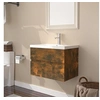 Image de Meuble lavabo avec bassin intégré Chêne fumé Bois d'ingénierie3152867