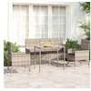 Image de Salon de jardin resine tressee gris 4 pieces 5 personnes