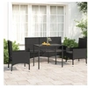 Image de Salon de jardin noir 4 pieces resine tressee 90.0 x 50 x 67 cm 5 personnes