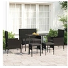 Image de Salon de jardin 6 personnes resine tressee 6 pieces 90.0 x 50 x 67 cm noir