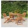 Image de Salon de jardin 4 personnes bois massif 90.0 x 75 cm 5 pieces