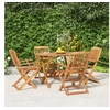 Image de Ensemble à manger de jardin 5 pcs Bois d acacia solide