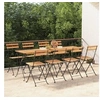 Image de Chaises de bistrot pliantes 8 pcs Bois de teck solide et acier 3152111