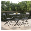 Image de Chaises de bistrot pliantes lot de 6 Noir Résine tressée acier3152113
