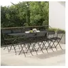 Image de Chaises de bistrot pliantes lot de 8 Noir Résine tressée acier