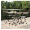Image de Chaises de bistrot pliantes lot de 4 Gris Résine tressée acier