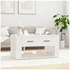 Image de Table Basse, Table d'Appoint avec 2 Tiroirs, Bout de Canapé, Meuble de Rangement Salle de Séjour, Moderne, Blanc Bois d'Ingénierie