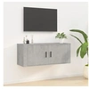 Image de Meuble TV Mural, Armoire de Télévision avec 2 Compartiments Suspendue, Meuble Télé avec Rangement Salon, Moderne, Gris Béton Bois d'Ingénierie 816636