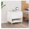 Image de Table de chevet Blanc brillant 50x46x50 cm Bois d'ingénierie819536