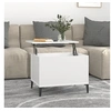 Image de Table Basse, Table d'Appoint avec Plateau Relevable, Bout de Canapé avec Compartiment, Meuble de Rangement Salon, Scandinave, Blanc Bois d'Ingénierie