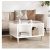 Image de Table basse Blanc brillant 60x50x36,5 cm Bois d ingénierie