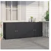 Image de Armoire de rangement jardin Noir 198x55,5x80 cm Résine tressée