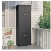 Image de Armoire de rangement de jardin Noir 59x40x180 cm Résine tressée