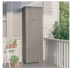 Image de Armoire de rangement jardin Gris 59x40x180 cm Résine tressée