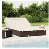 Image de Transat 2 places avec toit pliable marron 213x118x97 cm 319649