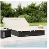 Image de Transat 2 places avec toit pliable noir 213x118x97 cm