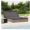 Image de Transat 2 places avec toit pliable gris 213x118x97 cm 319651