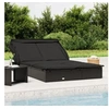 Image de Transat 2 places avec toit pliable noir 213x118x97 cm