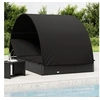 Image de Transat 2 places avec toit rond noir 211x112x140 cm