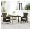 Image de Chaises de jardin 2 pcs avec coussins Résine tressée Noir 319525