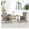 Image de Chaises de jardin avec coussins 2 pcs Résine tressée Gris 319526
