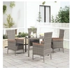 Image de Chaises de jardin avec coussins lot de 4 Résine tressée Gris
