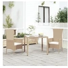 Image de Chaises de jardin avec coussins 2 pcs Résine tressée Beige 319532