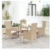 Image de Chaises de jardin avec coussins lot de 4 Résine tressée Beige