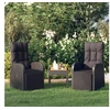 Image de Lot de 2 chaise exterieur empilable non pliable en resine tressee H. 106 cm noir