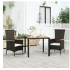 Image de Table de jardin plateau en bois Noir Résine tressée bois massif 319548