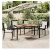 Image de Table de jardin plateau en bois Noir Résine tressée bois massif 319551