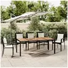 Image de Table de jardin plateau en bois Noir Résine tressée bois massif 319554