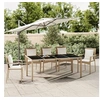 Image de Table de jardin plateau en verre Résine tressée verre trempé