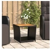 Image de Table à thé et dessus en bois Noir Résine tressée Acacia massif