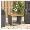 Image de Table à thé et dessus en bois Gris Résine tressée Acacia massif