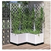Image de Plantenbak met latwerk 80x80x136 cm polypropeen wit153286