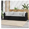 Image de Salon de jardin modulable 3 pieces noir 3 personnes 63 x 63 x 57.5 cm resine tressee