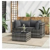 Image de Salon de jardin modulable resine tressee gris 3 pieces 50.0 x 50 x 30 cm 2 personnes
