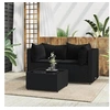 Image de Salon de jardin modulable 3 pieces noir 2 personnes 50.0 x 50 x 30 resine tressee