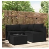 Image de Salon de jardin modulable resine tressee noir 4 pieces 63 x 63 x 57.5 4 personnes