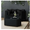 Image de Salon de jardin modulable noir 4 pieces resine tressee 78.0 x 53 x 29 cm 3 personnes