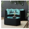 Image de Salon de jardin modulable resine tressee bleu 4 pieces 78.0 x 53 x 29 3 personnes