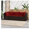 Image de Salon de jardin modulable resine tressee rouge 2 pieces 3 personnes