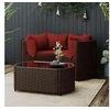 Image de Salon de jardin modulable resine tressee rouge 4 pieces 78.0 x 53 x 29 3 personnes