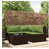 Image de Salon de jardin 4 pcs avec coussins Marron Résine tressée 319829
