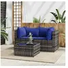 Image de Salon de jardin modulable gris resine tressee 2 personnes 50.0 x 50 x 30 3 pieces